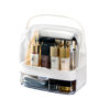 SOGA 2 Tier White Countertop Makeup Cosmetic Storage Organiser Skincare Holder Jewelry Storage Box with Handle, Home>Bathroom>Bathroom Accessories>Bathroom Storage, , , , ,  - NZ DEPOT 1