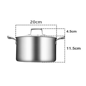 SOGA 20cm Stainless Steel Soup Pot Stock Cooking Stockpot Heavy Duty Thick Bottom with Glass Lid, home & living, kitchen & dining, cookware, casserole dishes, ,  - NZ DEPOT 2