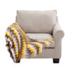 SOGA 220cm Yellow Zigzag Striped Throw Blanket Acrylic Wave Knitted Fringed Woven Cover Couch Bed Sofa Home Decor, Home>Bed Linen>Throws And Blankets>Blankets, , , , ,  - NZ DEPOT 1