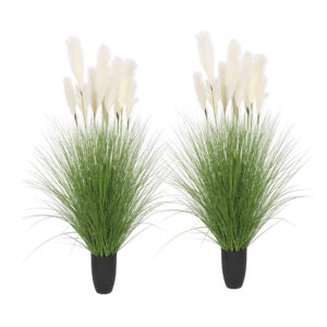 SOGA 2X 110cm Artificial Indoor Potted Reed Bulrush Grass Tree Fake Plant Simulation Decorative, Home & Living, Home Decor, Artificial Plants, , ,  - NZ DEPOT 1