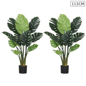 SOGA 2X 113cm Artificial Indoor Potted Turtle Back Fake Decoration Tree Flower Pot Plant, Home & Living, Home Decor, Artificial Plants, , ,  - NZ DEPOT 1