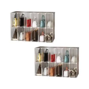 Buy SOGA 2X 12-Cube Portable Bag Box Foldable Cubby DIY Organiser Tote Clutch Purse Space Saving Shelf Cabinet Online - Home & Living/Bedroom/Bedroom Storage Solutions - 1 - NZ Depot Free Shipping