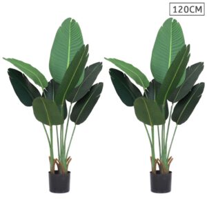 SOGA 2X 120cm Artificial Green Indoor Traveler Banana Fake Decoration Tree Flower Pot Plant, Home & Living, Home Decor, Artificial Plants, , ,  - NZ DEPOT 1