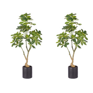 SOGA 2X 120cm Artificial Natural Green Schefflera Dwarf Umbrella Tree Fake Tropical Indoor Plant Home Office Decor, Home & Living, Home Decor, Artificial Plants, , ,  - NZ DEPOT 1