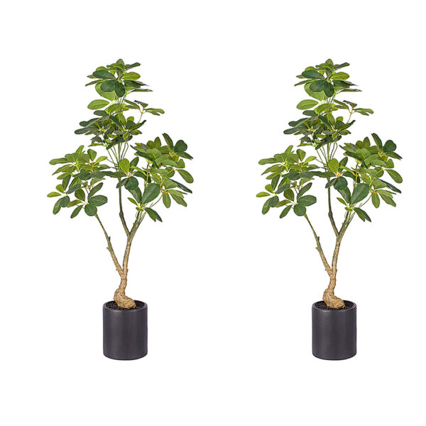 SOGA 2X 120cm Artificial Natural Green Schefflera Dwarf Umbrella Tree Fake Tropical Indoor Plant Home Office Decor, Home & Living>Home Decor>Artificial Plants, , , , ,  - NZ DEPOT 1