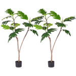 SOGA 2X 120cm Artificial Natural Green Split-Leaf Philodendron Tree Fake Tropical Indoor Plant Home Office Decor, Home & Living>Home Decor>Artificial Plants, , , , ,  - NZ DEPOT 1