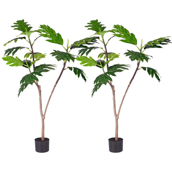 SOGA 2X 120cm Artificial Natural Green Split-Leaf Philodendron Tree Fake Tropical Indoor Plant Home Office Decor, Home & Living>Home Decor>Artificial Plants, , , , ,  - NZ DEPOT 1