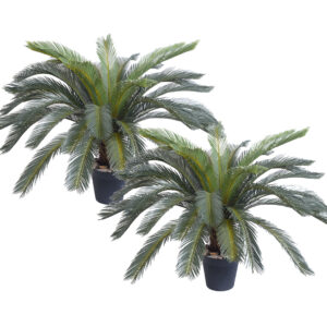 SOGA 2X 125cm Artificial Indoor Cycas Revoluta Cycad Sago Palm Fake Decoration Tree Pot Plant NZ DEPOT - NZ DEPOT