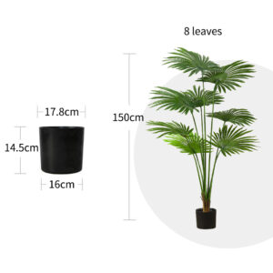 SOGA 2X 150cm Artificial Natural Green Fan Palm Tree Fake Tropical Indoor Plant Home Office Decor, Home & Living, Home Decor, Artificial Plants, , ,  - NZ DEPOT 2