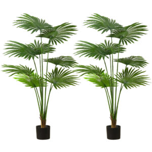 SOGA 2X 150cm Artificial Natural Green Fan Palm Tree Fake Tropical Indoor Plant Home Office Decor, Home & Living, Home Decor, Artificial Plants, , ,  - NZ DEPOT 1