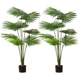 Buy SOGA 2X 150cm Artificial Natural Green Fan Palm Tree Fake Tropical Indoor Plant Home Office Decor Online - Home & Living/Home Decor/Artificial Plants - 1 - NZ Depot Free Shipping
