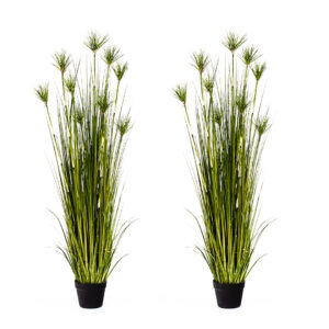 SOGA 2X 150cm Cyperus Papyrus Plant Tree Artificial Green Grass, Home Or Office Indoor Greenery Accent, Home & Living, Home Decor, Artificial Plants, , ,  - NZ DEPOT 1