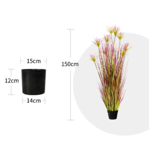 SOGA 2X 150cm Purple-Red Artificial Indoor Potted Papyrus Plant Tree Fake Simulation Decorative, Home & Living, Home Decor, Artificial Plants, , ,  - NZ DEPOT 2