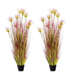 SOGA 2X 150cm Purple-Red Artificial Indoor Potted Papyrus Plant Tree Fake Simulation Decorative, Home & Living, Home Decor, Artificial Plants, , ,  - NZ DEPOT 1