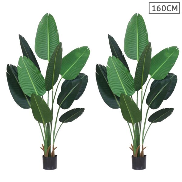 SOGA 2X 160cm Artificial Green Indoor Traveler Banana Fake Decoration Tree Flower Pot Plant, Home & Living>Home Decor>Artificial Plants, , , , ,  - NZ DEPOT 1