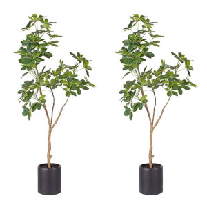 SOGA 2X 160cm Artificial Natural Green Schefflera Dwarf Umbrella Tree Fake Tropical Indoor Plant Home Office Decor, Home & Living, Home Decor, Artificial Plants, , ,  - NZ DEPOT 1