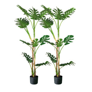 SOGA 2X 175cm Tropical Monstera Palm Artificial Plant Tree, Real Touch Technology, with UV Protection, Home & Living, Home Decor, Artificial Plants, , ,  - NZ DEPOT 1