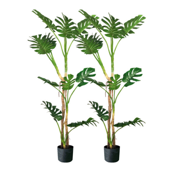 SOGA 2X 175cm Tropical Monstera Palm Artificial Plant Tree, Real Touch Technology, with UV Protection, Home & Living>Home Decor>Artificial Plants, , , , ,  - NZ DEPOT 1