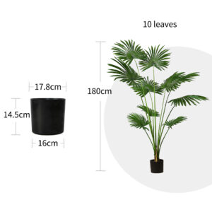 SOGA 2X 180cm Artificial Natural Green Fan Palm Tree Fake Tropical Indoor Plant Home Office Decor, Home & Living, Home Decor, Artificial Plants, , ,  - NZ DEPOT 2