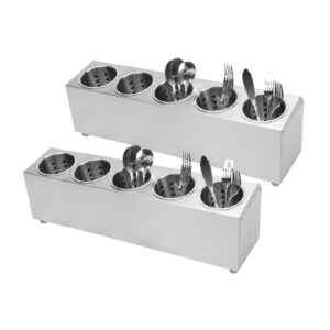 SOGA 2X 18/10 Stainless Steel Commercial Conical Utensils Cutlery Holder with 5 Holes, Home & Living, Kitchen & Dining, Tableware, Cutlery, ,  - NZ DEPOT 1