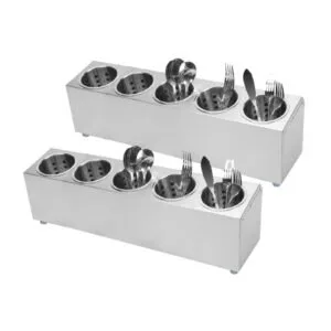 Buy SOGA 2X 18/10 Stainless Steel Commercial Conical Utensils Cutlery Holder with 5 Holes Online - Home & Living/Kitchen & Dining/Tableware/Cutlery - 1 - NZ Depot Free Shipping