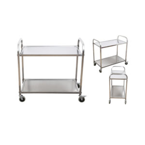 SOGA 2X 2 Tier 75x40x83.5cm Stainless Steel Kitchen Dinning Food Cart Trolley Utility Small, Business & Industrial, Food Service, Food Service Carts, , ,  - NZ DEPOT 2