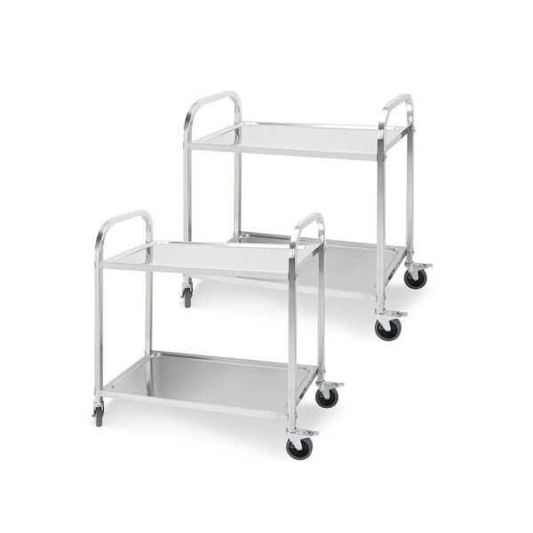 Soga 2X 2 Tier 75X40X83.5Cm Stainless Steel Kitchen Dinning Food Cart Trolley Utility Small, Business &Amp; Industrial, Food Service, Food Service Carts, , ,  - Nz Depot 1