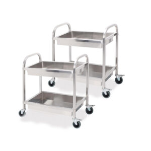 SOGA 2X 2 Tier 75x40x83cm Stainless Steel Kitchen Trolley Bowl Collect Service Food Cart Small, Business & Industrial, Food Service, Food Service Carts, , ,  - NZ DEPOT 1