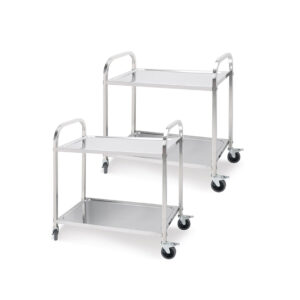 SOGA 2X 2 Tier 81x46x85cm Stainless Steel Kitchen Dining Food Cart Trolley Utility Round Small, Business & Industrial, Food Service, Food Service Carts, , ,  - NZ DEPOT 1