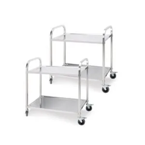 Buy SOGA 2X 2 Tier 81x46x85cm Stainless Steel Kitchen Dining Food Cart Trolley Utility Round Small Online - Business & Industrial/Food Service/Food Service Carts - 1 - NZ Depot Free Shipping