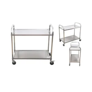Buy SOGA 2X 2 Tier 85x45x90cm Stainless Steel Kitchen Dining Food Cart Trolley Utility Medium Online - Business & Industrial/Food Service/Food Service Carts - 2 - NZ Depot Free Shipping