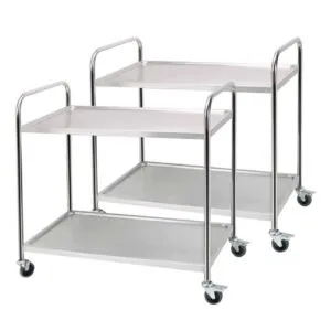 Buy SOGA 2X 2 Tier 86x54x94cm Stainless Steel Kitchen Dinning Food Cart Trolley Utility Round Large Online - Business & Industrial/Food Service/Food Service Carts - 1 - NZ Depot Free Shipping