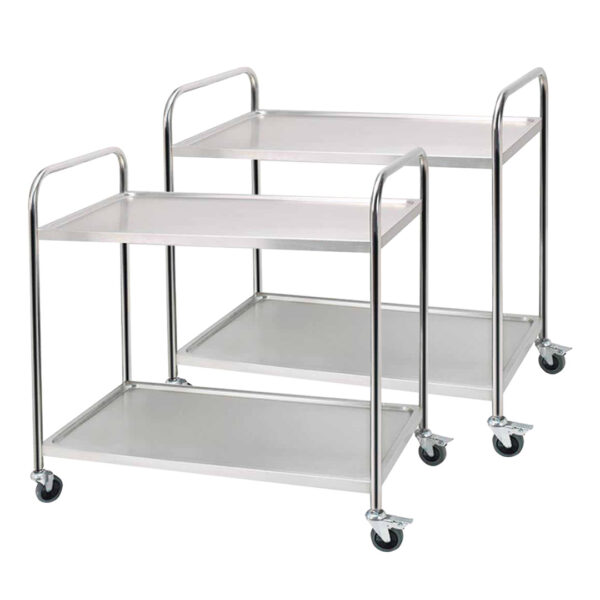 Soga 2X 2 Tier 86X54X94Cm Stainless Steel Kitchen Dinning Food Cart Trolley Utility Round Large, Business &Amp; Industrial, Food Service, Food Service Carts, , ,  - Nz Depot 1