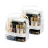 SOGA 2X 2 Tier White Countertop Makeup Cosmetic Storage Organiser Skincare Holder Jewelry Storage Box with Handle, Home>Bathroom>Bathroom Accessories>Bathroom Storage, , , , ,  - NZ DEPOT 1
