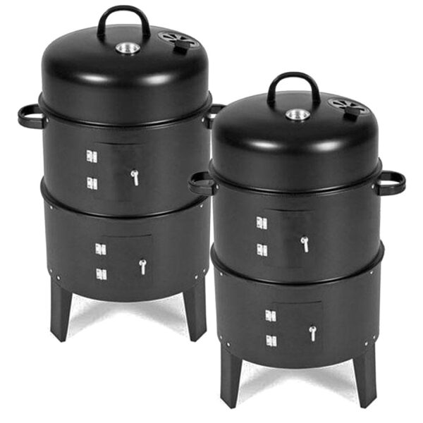 SOGA 2X 3 In 1 Barbecue Smoker Outdoor Charcoal BBQ Grill Camping Picnic Fishing, home & living > outdoor living > barbecues > barbecues > smokers, , , , ,  - NZ DEPOT 1