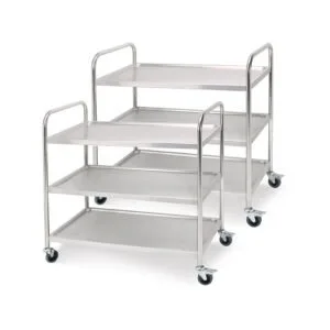 Buy SOGA 2X 3 Tier 85x45x90cm Stainless Steel Kitchen Dinning Food Cart Trolley Utility Size Medium Online - Business & Industrial/Food Service/Food Service Carts - 1 - NZ Depot Free Shipping