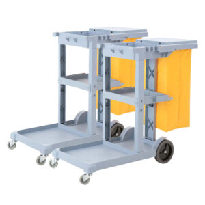SOGA 2X 3 Tier Multifunction Janitor Cleaning Waste Cart Trolley and Waterproof Bag NZ DEPOT - NZ DEPOT