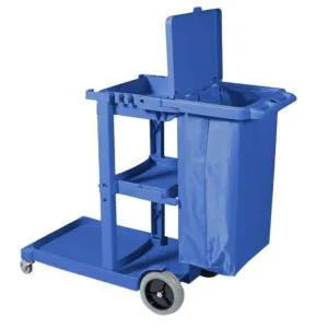 Buy SOGA 2X 3 Tier Multifunction Janitor Cleaning Waste Cart Trolley and Waterproof Bag with Lid Blue Online - Business & Industrial/Food Service/Food Service Carts - 2 - NZ Depot Free Shipping
