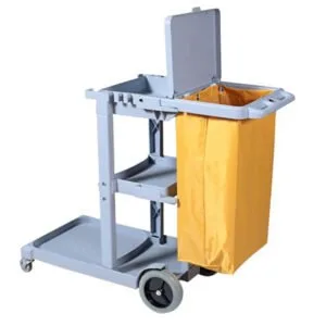 Buy SOGA 2X 3 Tier Multifunction Janitor Cleaning Waste Cart Trolley and Waterproof Bag with Lid Online - Business & Industrial/Food Service/Food Service Carts - 2 - NZ Depot Free Shipping