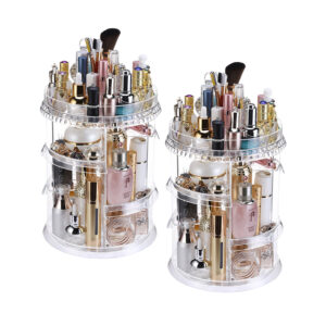 SOGA 2X 360 Degree Rotating Makeup Organiser Cosmetics Holder Display Stand Skincare Home Decor, Home, Bathroom, Bathroom Accessories, Bathroom Storage, ,  - NZ DEPOT 1