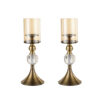 SOGA 2X 38cm Glass Candle Holder Candle Stand Glass/Metal, Home & Living>Home Decor>Candles & Holders>Candle Accessories, , , , ,  - NZ DEPOT 1