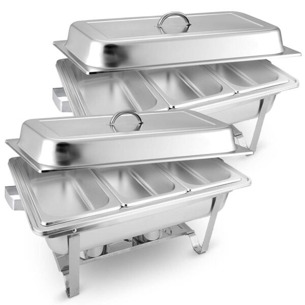 SOGA 2X 3L Triple Tray Stainless Steel Chafing Food Warmer Catering Dish, Furniture>Kitchen & Dining Room Furniture>Buffets, Sideboards & Kitchen Islands, , , , ,  - NZ DEPOT 1