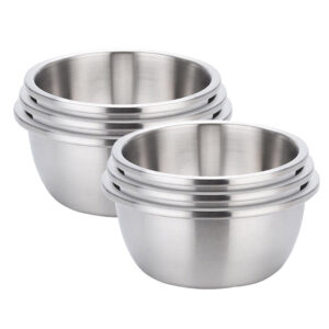 SOGA 2X 3Pcs Deepen Matte Stainless Steel Stackable Baking Washing Mixing Bowls Set Food Storage Basin, Home & Living, Kitchen & Dining, Bakeware, Mixing Bowls, ,  - NZ DEPOT 1