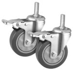 SOGA 2X 4" Heavy Duty Polyurethane Swivel Castor Brake Wheels, Business & Industrial>Food Service>Food Service Carts, , , , ,  - NZ DEPOT 1