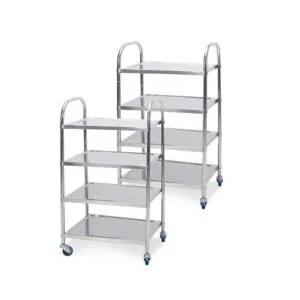 Buy SOGA 2X 4 Tier 860x540x1170 Stainless Steel Kitchen Dining Food Cart Trolley Utility Online - Business & Industrial/Food Service/Food Service Carts - 1 - NZ Depot Free Shipping