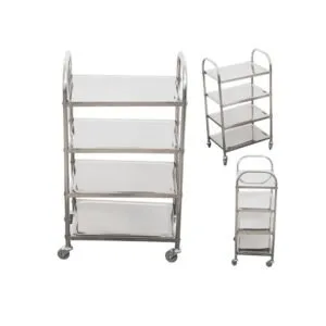 Buy SOGA 2X 4 Tier 950x500x1220 Stainless Steel Kitchen Dining Food Cart Trolley Utility Online - Business & Industrial/Food Service/Food Service Carts - 2 - NZ Depot Free Shipping