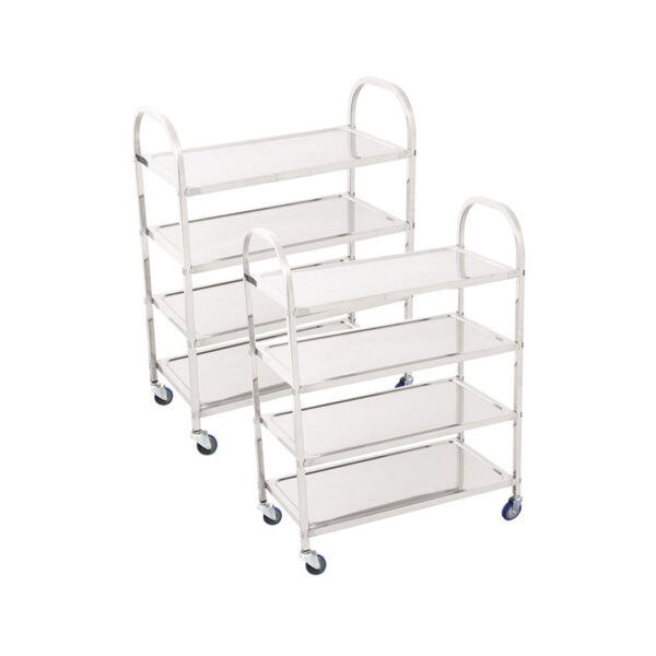 SOGA 2X 4 Tier Stainless Steel Kitchen Dinning Food Cart Trolley Utility Size Square Medium, Business & Industrial, Food Service, Food Service Carts, , ,  - NZ DEPOT 1