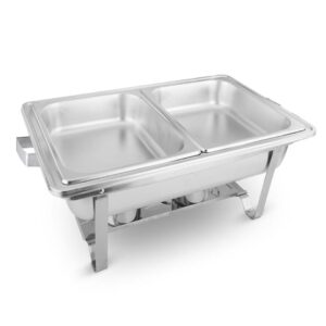 SOGA 2X 4.5L Dual Tray Stainless Steel Chafing Food Warmer Catering Dish, Furniture, Kitchen & Dining Room Furniture, Buffets, Sideboards & Kitchen Islands, , ,  - NZ DEPOT 2