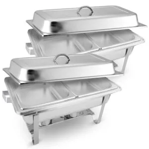 Buy SOGA 2X 4.5L Dual Tray Stainless Steel Chafing Food Warmer Catering Dish Online - Furniture/Kitchen & Dining Room Furniture/Buffets, Sideboards & Kitchen Islands - 1 - NZ Depot Free Shipping