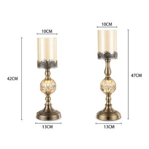 SOGA 2X 47cm Glass Candle Holder Candle Stand Glass/Metal, Home & Living, Home Decor, Candles & Holders, Candle Accessories, ,  - NZ DEPOT 2